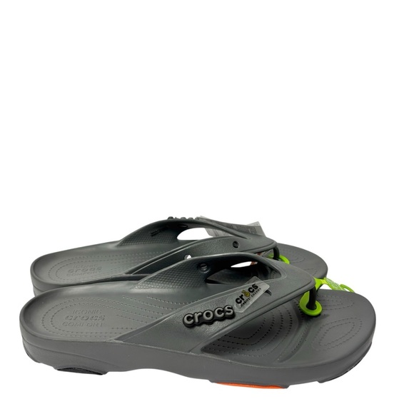 CROCS ICONIC COMFORT CLASSIC ALL-TERRAIN FLIP GREY SANDALS SIZE US 15 NEW - Picture 1 of 4